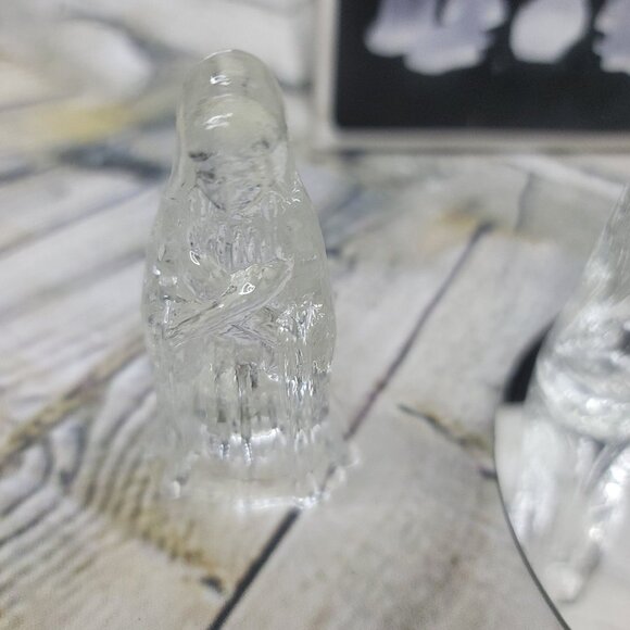 Vtg Glass Nativity Set By Gorgeous Designs Inc 6 Piece Clear With Mirror 7471 - Picture 8 of 9